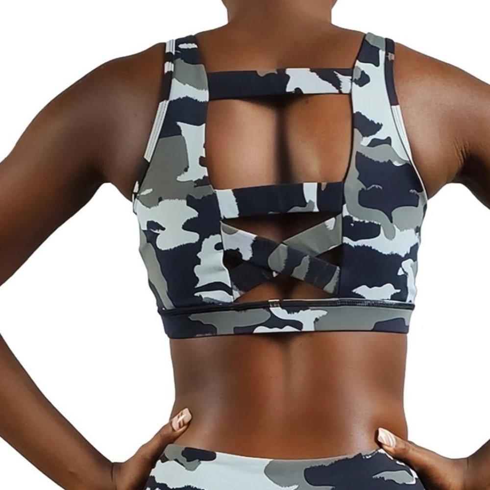 Jungle Camo Triple Strap Sports Bra